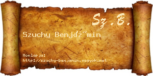 Szuchy Benjámin névjegykártya