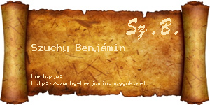 Szuchy Benjámin névjegykártya